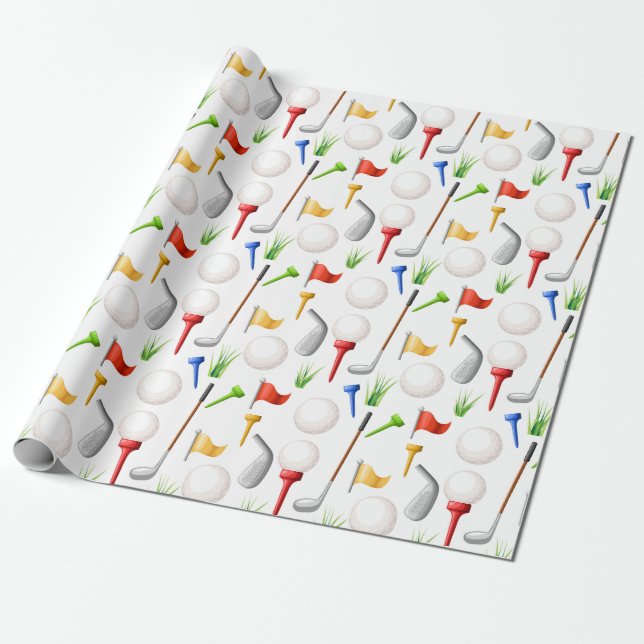 Papel De Regalo Golfing  (Desenrollado)