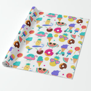 Papel De Regalo Golosinas de helado de frutas de verano Tutti Frui