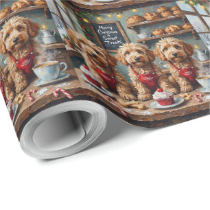 Papel De Regalo Golosinas Navideñas de Panadería Cockapoo Fiesta