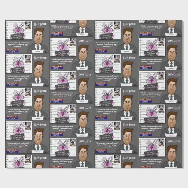 Papel De Regalo Golpe de policía de pollo (Superficie plana)