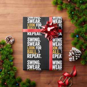 Papel De Regalo Golpear Jurar Buscar Pelota Repetir Golf Golfistas