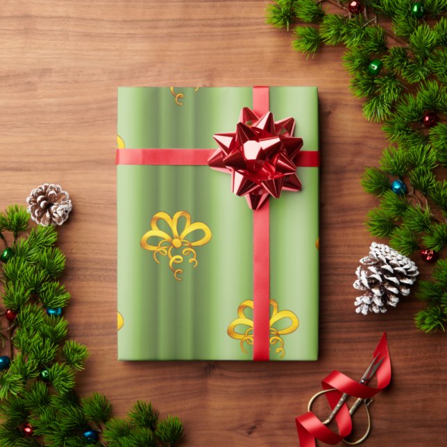 Papel De Regalo Golpes de oro a Navidades verdes (Subido por el creador)