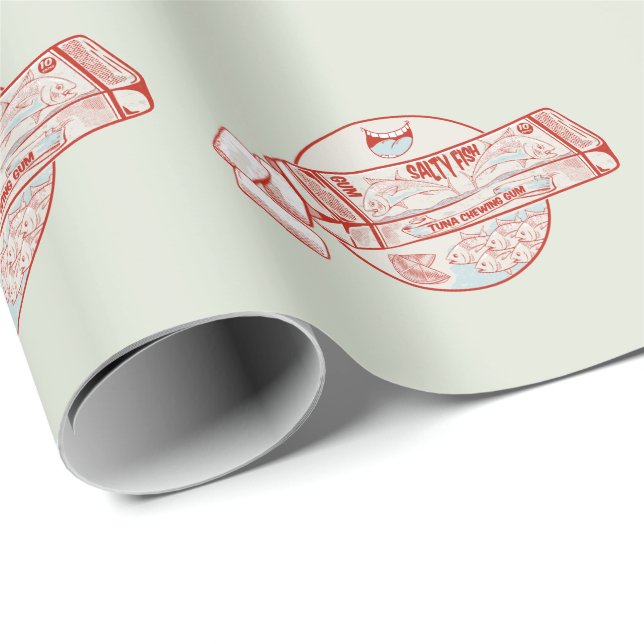 Papel De Regalo Goma de mascar divertido sabor de atún (Esquina del rollo)