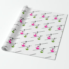 Papel De Regalo Góndolas rosas y verdes