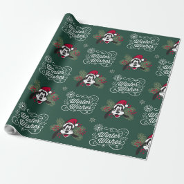 Papel De Regalo Goofy-Inspired Dark Green Red White Holiday