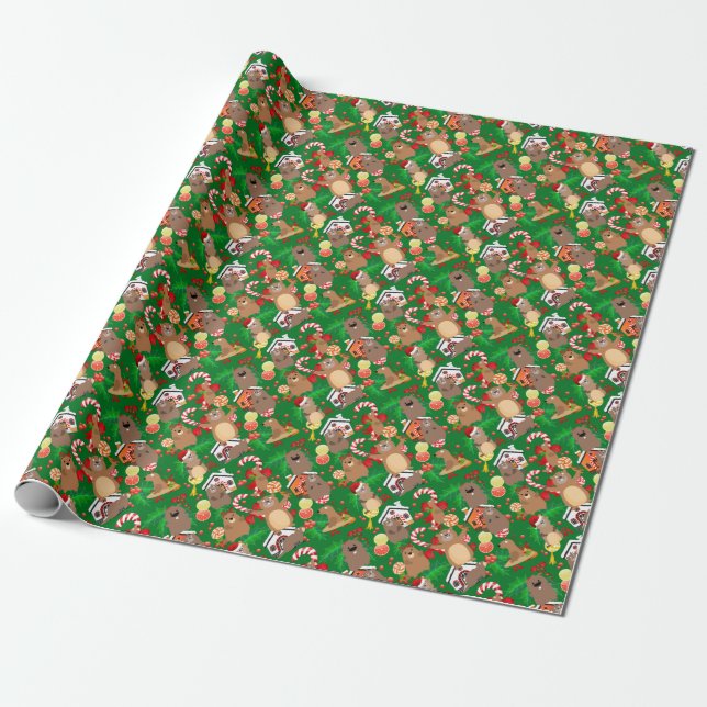 Papel De Regalo Gopher de Santa navidades (Desenrollado)