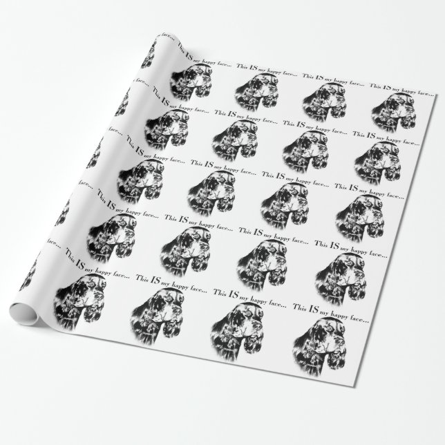 Papel De Regalo Gordon Setter Happy Face (Desenrollado)