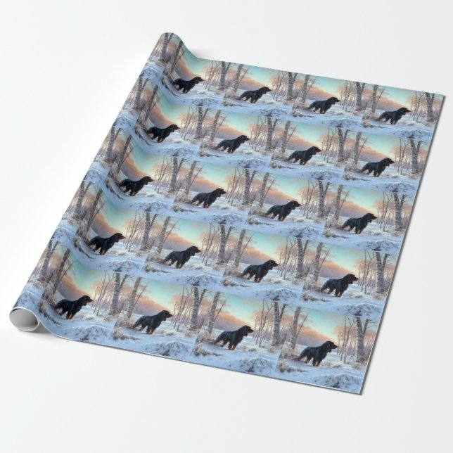 Papel De Regalo Gordon Setter Let It Snow Navidades (Desenrollado)