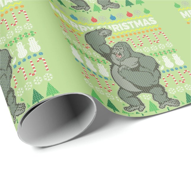 Papel De Regalo Gorila Navidades feos Sweater Wildlife Series (Esquina del rollo)