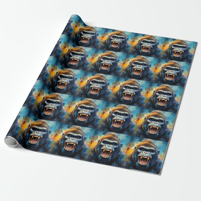 Papel De Regalo Gorila sonriente (Desenrollado)