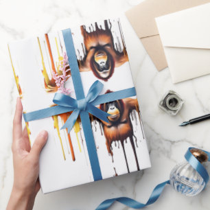 Papel De Regalo Gorila Vida silvestre y naturaleza conjunto de col