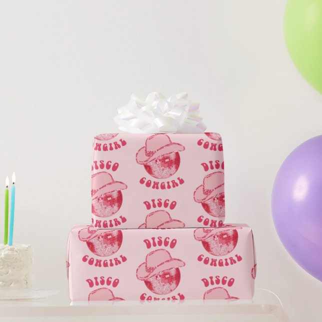 Papel De Regalo Gorra Cute Girly Pink Disco (Regalos de fiesta)