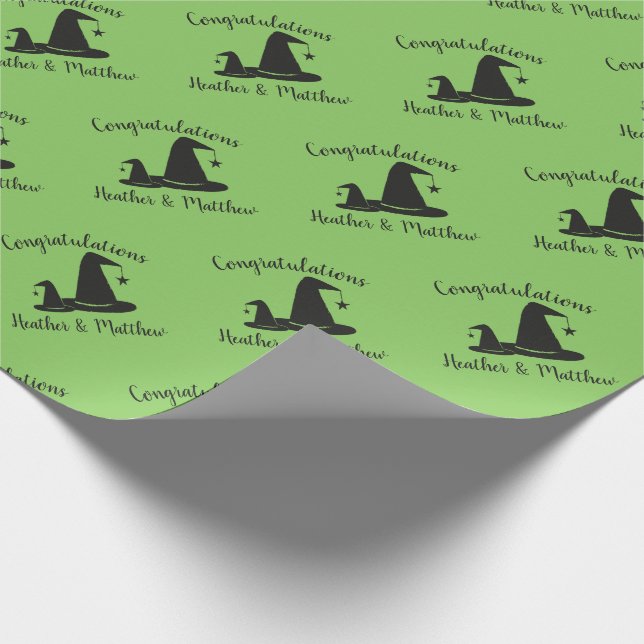 Papel De Regalo Gorra de brujas Baby Shower Halloween (Esquina)