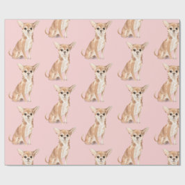 Papel De Regalo Gorra de Fiesta rosado de perro chihuahua
