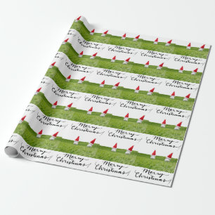 Papel De Regalo Gorra de golf y té sobre hierba verde para Navidad