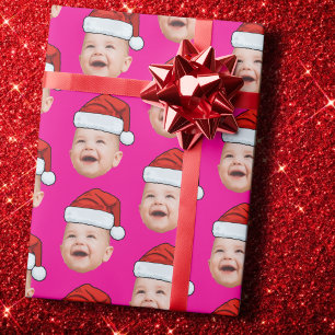 Papel De Regalo Gorra de Santa de Navidad Foto de Cara Personaliza