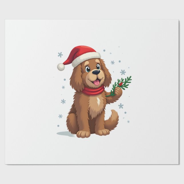 Papel De Regalo Gorra de Santa de Terranova (Superficie plana)