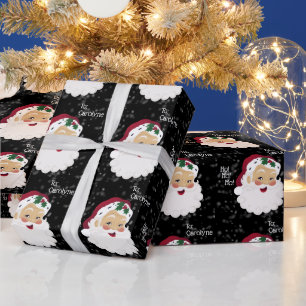 Papel De Regalo Gorra rojo clásico de Santa Claus personalizado