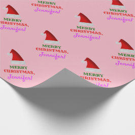 Papel De Regalo ¡Gorra rojo del navidad de Santa, "FELICES