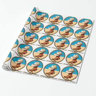 Papel De Regalo Gorra y botas de vaquero