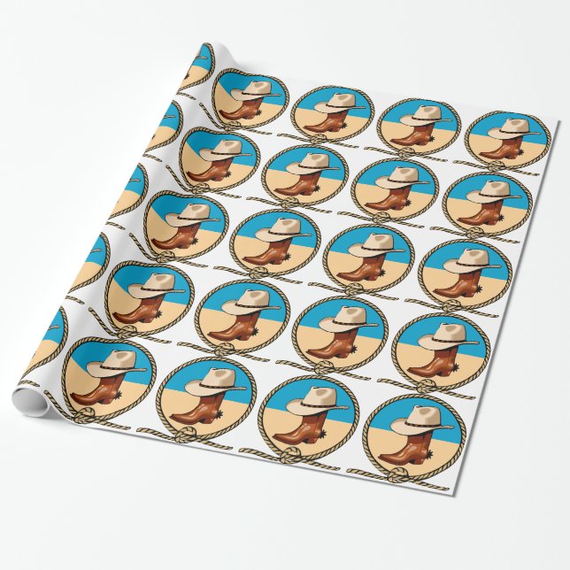 Papel De Regalo Gorra y botas de vaquero (Desenrollado)