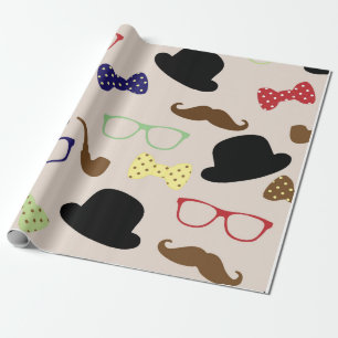 Papel De Regalo Gorras Bowler Tubos Gafas Para Él