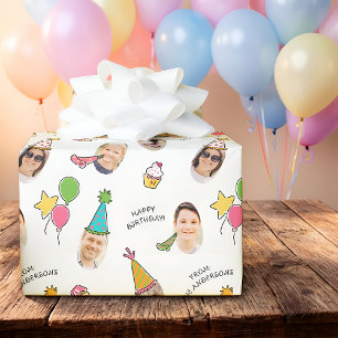 Papel De Regalo Gorras de cumpleaños modernos y graciosos