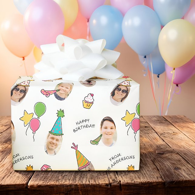 Papel De Regalo Gorras de cumpleaños modernos y graciosos (Subido por el creador)