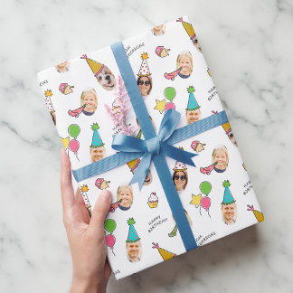 Papel De Regalo Gorras de cumpleaños modernos y graciosos
