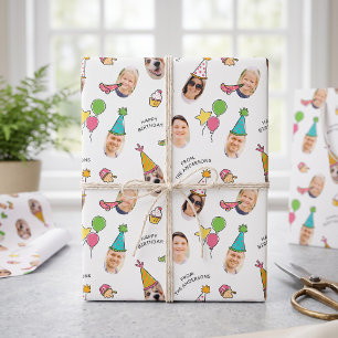 Papel De Regalo Gorras de cumpleaños modernos y graciosos