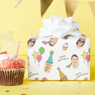 Papel De Regalo Gorras de cumpleaños modernos y graciosos
