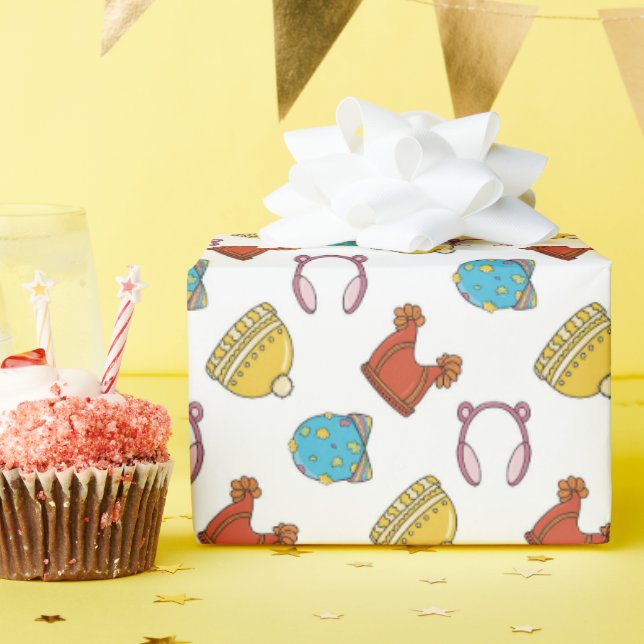 Papel De Regalo Gorras de invierno adorables (Fiesta de cumpleaños )