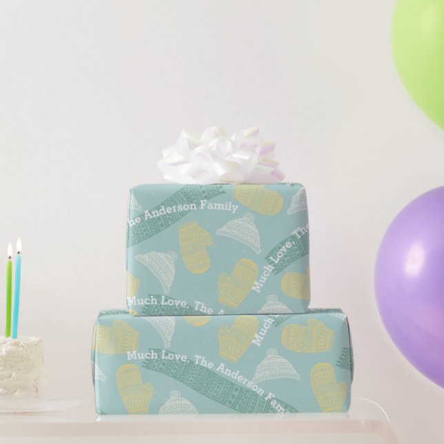 Papel De Regalo Gorras de Knit Aztec personalizado miten las palas (Regalos de fiesta)