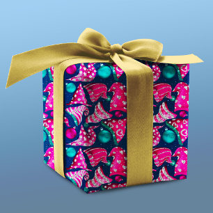 Papel De Regalo Gorras purpurinas gnomes de lujo rosa faux Navidad