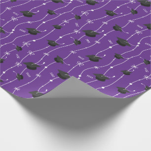 Papel De Regalo Gorras y cinta de graduación moradas
