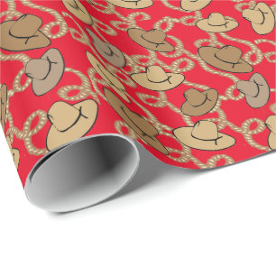 Papel De Regalo Gorras y cuerdas occidentales de vaquero del