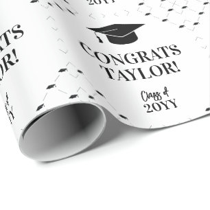 Papel De Regalo Gorrito de Graduación Clásico Personalizado