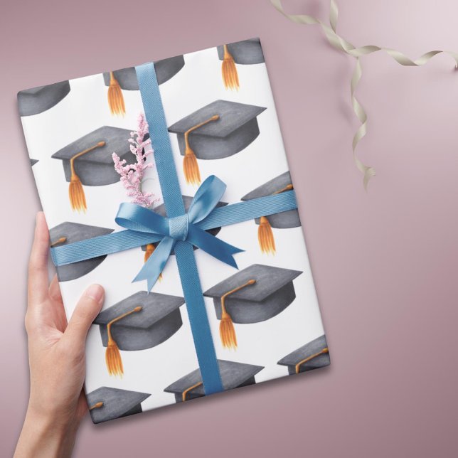 Papel De Regalo Gorro negro de graduación con tacón dorado (Subido por el creador)