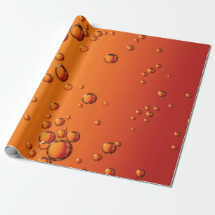 Papel De Regalo Gotas de agua en la superficie naranja