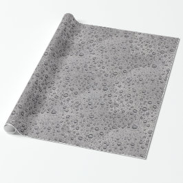 Papel De Regalo Gotas de agua gris