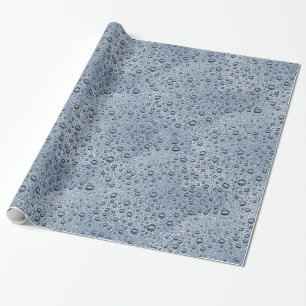 Papel De Regalo Gotas de agua gris de cañón