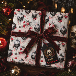 Papel De Regalo Gothic Christmas Calaveras Creepmas