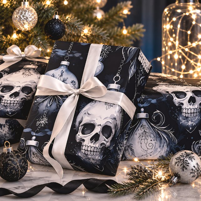 Papel De Regalo Gothic Christmas Skulls Creepmas (Subido por el creador)