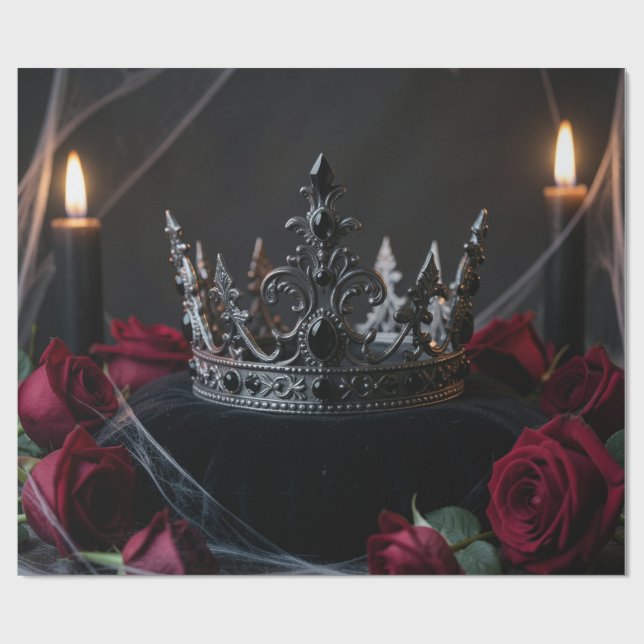 Papel De Regalo Gothic Dark Fantasy Crown Wrapping Paper (Superficie plana)