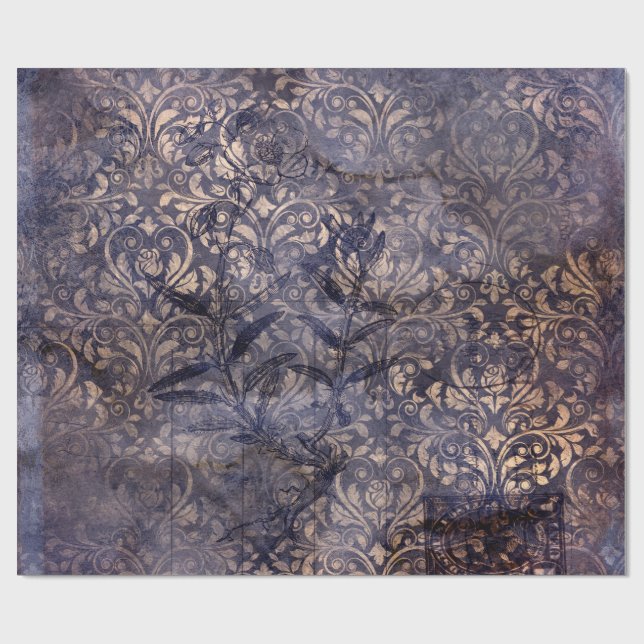Papel De Regalo Gothic Grunge Indigo  (Superficie plana)