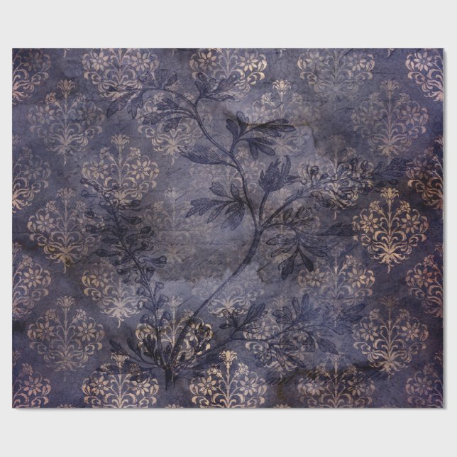Papel De Regalo Gothic Grunge Indigo  (Superficie plana)