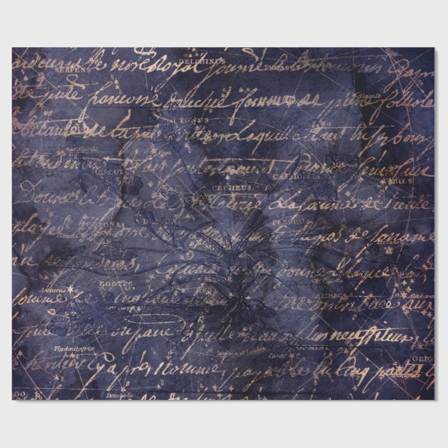 Papel De Regalo Gothic Grunge Indigo  (Superficie plana)