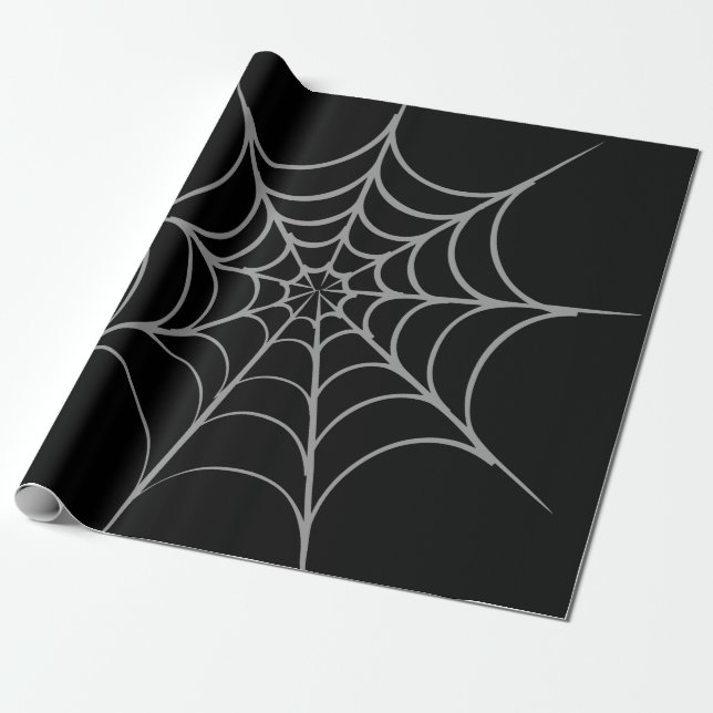 Papel De Regalo Gothic Halloween Spider Web Wrapping Paper (Desenrollado)