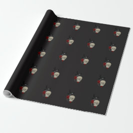 Papel De Regalo Gothic Skull With Rose and Raven