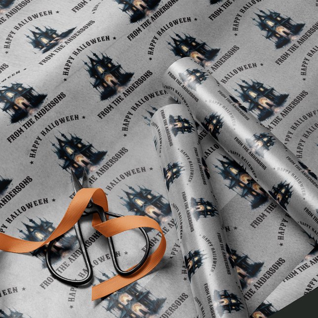 Papel De Regalo Gothic Victorian Haunted House Happy Halloween (Subido por el creador)